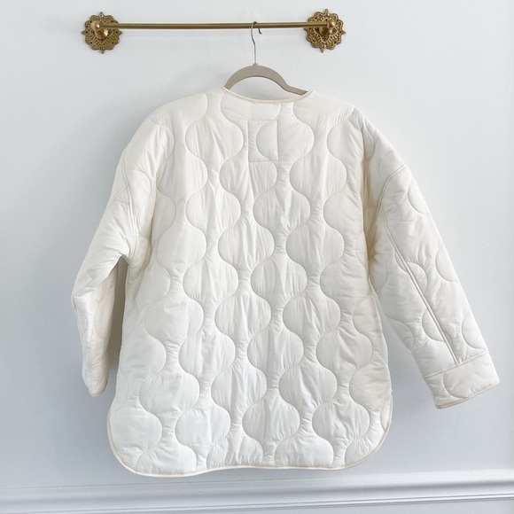 Abercrombie Quilted Cream Liner Jacket Fall - Picture 6 of 6